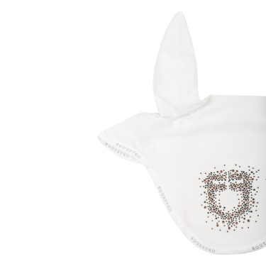 Cuffia Equestro in tessuto tecnico con logo glitterato Bianco
