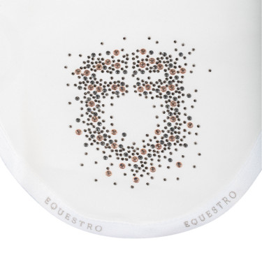 Cuffia Equestro in tessuto tecnico con logo glitterato Bianco