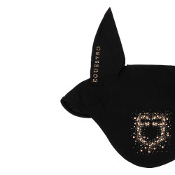 Cuffia Equestro in tessuto tecnico con logo in strass Nero