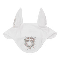 Cuffia Equestro in tessuto tecnico con logo in strass Nero