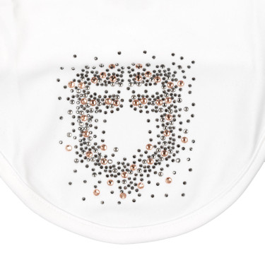 Cuffia Equestro in tessuto tecnico con logo in strass Bianco