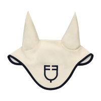 Cuffia Equestro trapuntata Wave in tessuto tecnico Bianco antico / blu navy blazer