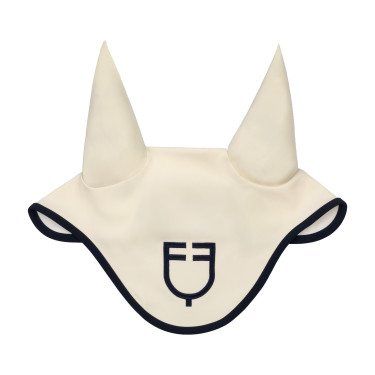 Cuffia Equestro trapuntata Wave in tessuto tecnico Bianco antico / blu navy blazer