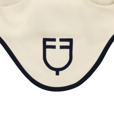 Cuffia Equestro trapuntata Wave in tessuto tecnico Bianco antico / blu navy blazer