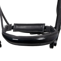 Briglia da dressage Equestro anatomica in cuoio arrotolato Nero