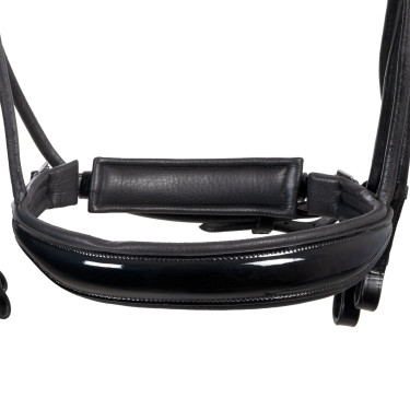 Briglia da dressage Equestro anatomica in cuoio arrotolato Nero