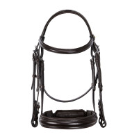 Briglia da dressage Equestro in cuoio senza redini Marrone scuro