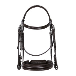 Briglia da dressage Equestro in cuoio senza redini Marrone scuro