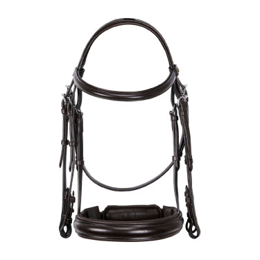 Briglia da dressage Equestro in cuoio senza redini Marrone scuro