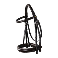 Briglia da dressage Equestro in cuoio senza redini Marrone scuro