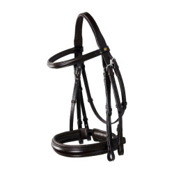 Briglia da dressage Equestro in cuoio senza redini Marrone scuro