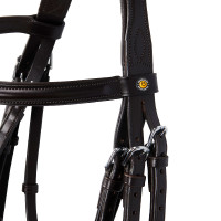 Briglia da dressage Equestro in cuoio senza redini Marrone scuro