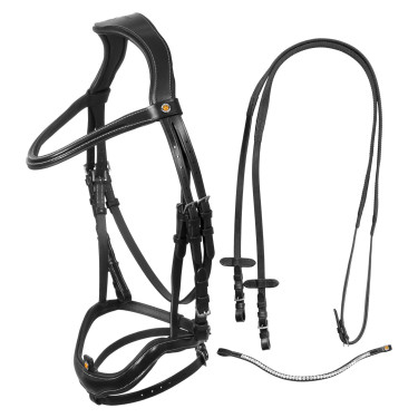 Briglia anatomica Equestro con capezzina curvata Nero