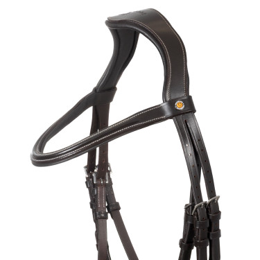 Briglia anatomica Equestro con capezzina curvata Marrone scuro Briglia anatomica Equestro con capezzina curvata Marrone scuro