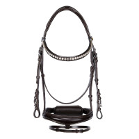 Briglia inglese Equestro in pelle con strass nuova Marrone scuro Briglia inglese Equestro in pelle con strass nuova Marrone scuro