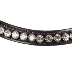 Briglia inglese Equestro in pelle con strass nuova Marrone scuro