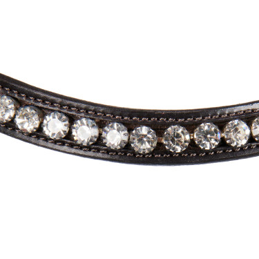 Briglia inglese Equestro in pelle con strass nuova Marrone scuro