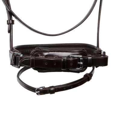 Briglia inglese Equestro in pelle con strass nuova Marrone scuro