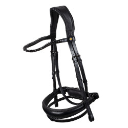 Briglia da dressage Equestro Diamond in cuoio Nero