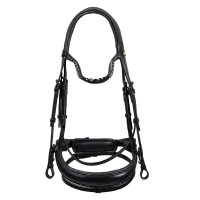 Briglia da dressage Equestro Diamond in cuoio Nero