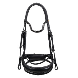Briglia da dressage Equestro Diamond in cuoio Nero