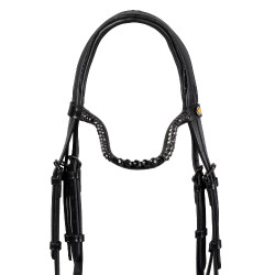 Briglia da dressage Equestro Diamond in cuoio Nero
