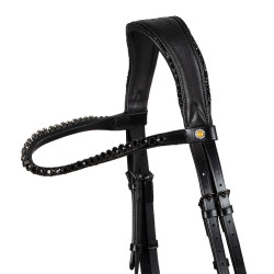 Briglia da dressage Equestro Diamond in cuoio Nero