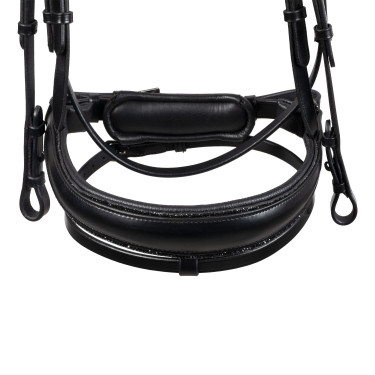 Briglia da dressage Equestro Diamond in cuoio Nero