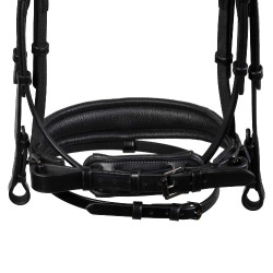 Briglia da dressage Equestro Diamond in cuoio Nero