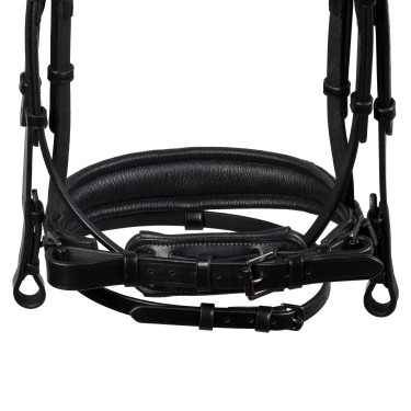 Briglia da dressage Equestro Diamond in cuoio Nero