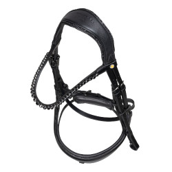 Briglia da dressage Equestro Diamond in cuoio Nero