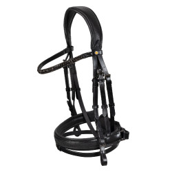 Briglia da dressage Equestro Elegant in cuoio Nero