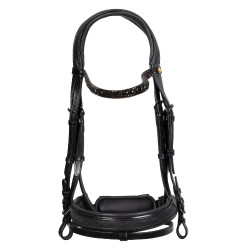 Briglia da dressage Equestro Elegant in cuoio Nero