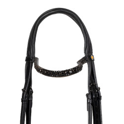Briglia da dressage Equestro Elegant in cuoio Nero