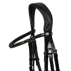 Briglia da dressage Equestro Elegant in cuoio Nero