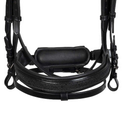 Briglia da dressage Equestro Elegant in cuoio Nero