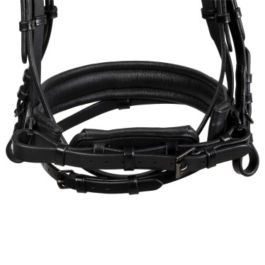 Briglia da dressage Equestro Elegant in cuoio Nero