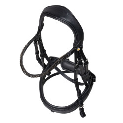 Briglia da dressage Equestro Elegant in cuoio Nero