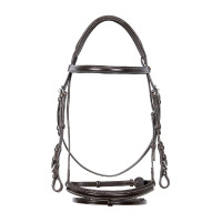 Testiera da salto Equestro in cuoio inglese Marrone scuro