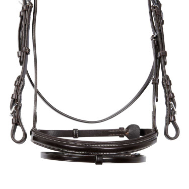 Testiera da salto Equestro in cuoio inglese Marrone scuro