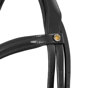 Briglia Equestro con capezzina semplice e testiera larga e curvata Nero