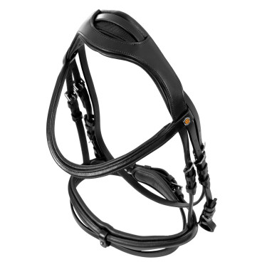 Briglia Equestro con capezzina semplice e testiera larga e curvata Nero