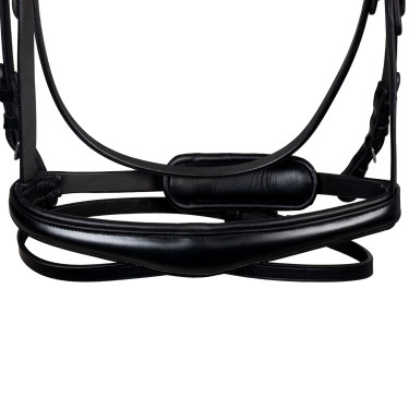 Filet Equestro anatomico con pietre fucsia Nero