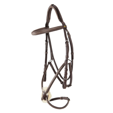Briglia Equestro con capezzina messicana e montone sintetico Marrone scuro