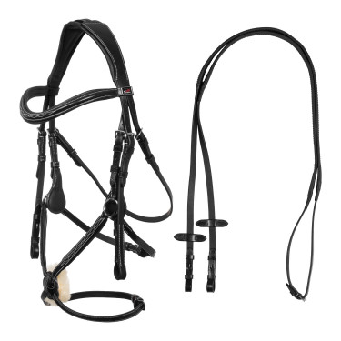 Briglia messicana Supreme con capezzina anatomica Nero