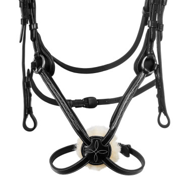 Briglia messicana Supreme con capezzina anatomica Nero