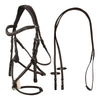 Briglia messicana Supreme con capezzina anatomica Marrone scuro