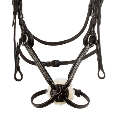 Briglia messicana Supreme con capezzina anatomica Marrone scuro