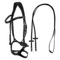 Briglia Supreme con capezzina anatomica curva Nero