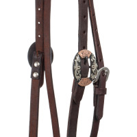 Briglia western Lakota con fibbie decorative in argento Oliato